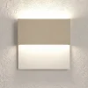 Applique Modulare L in ferro con finitura bianca e pietra beige