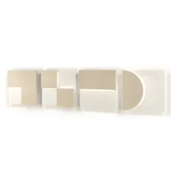 Applique Modulare X in ferro con finitura bianca e pietra beige