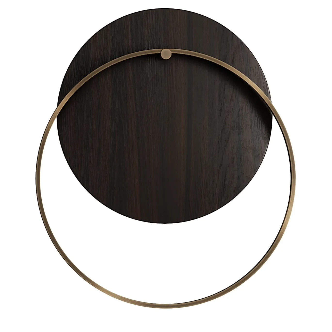 Applique Myring in ottone finitura bronzo e disco in legno marrone