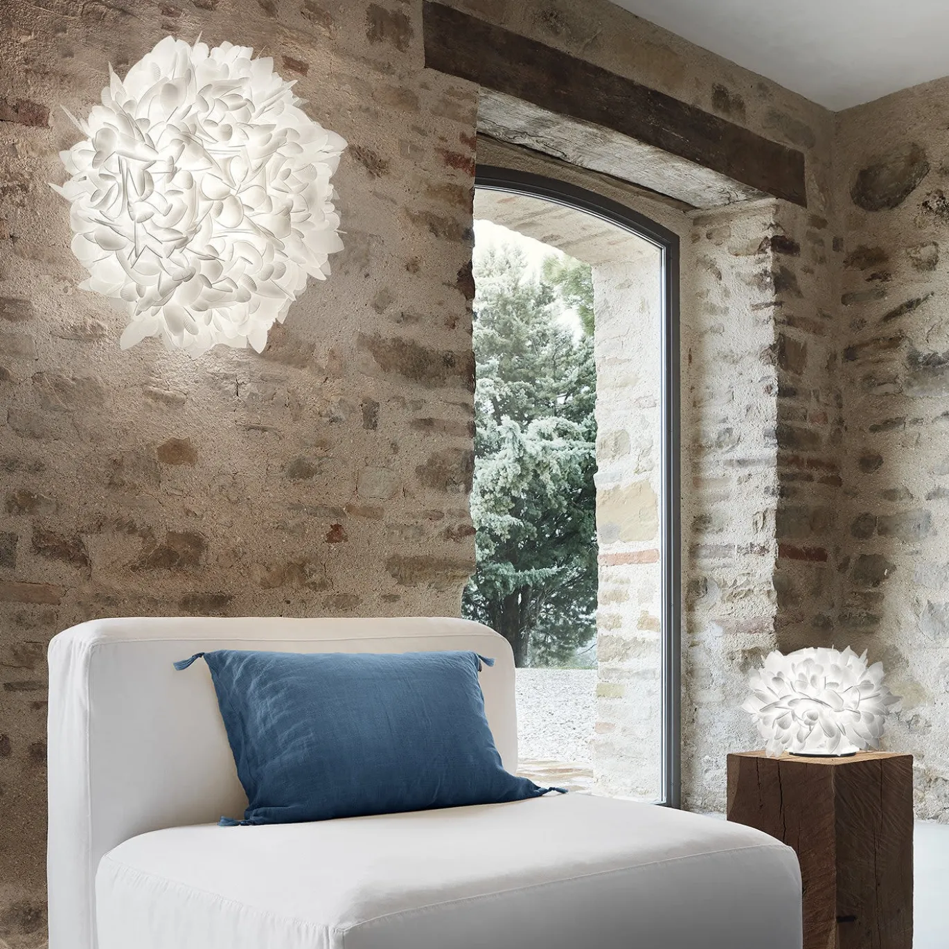 Applique/Plafoniera Veli Foliage Bianca