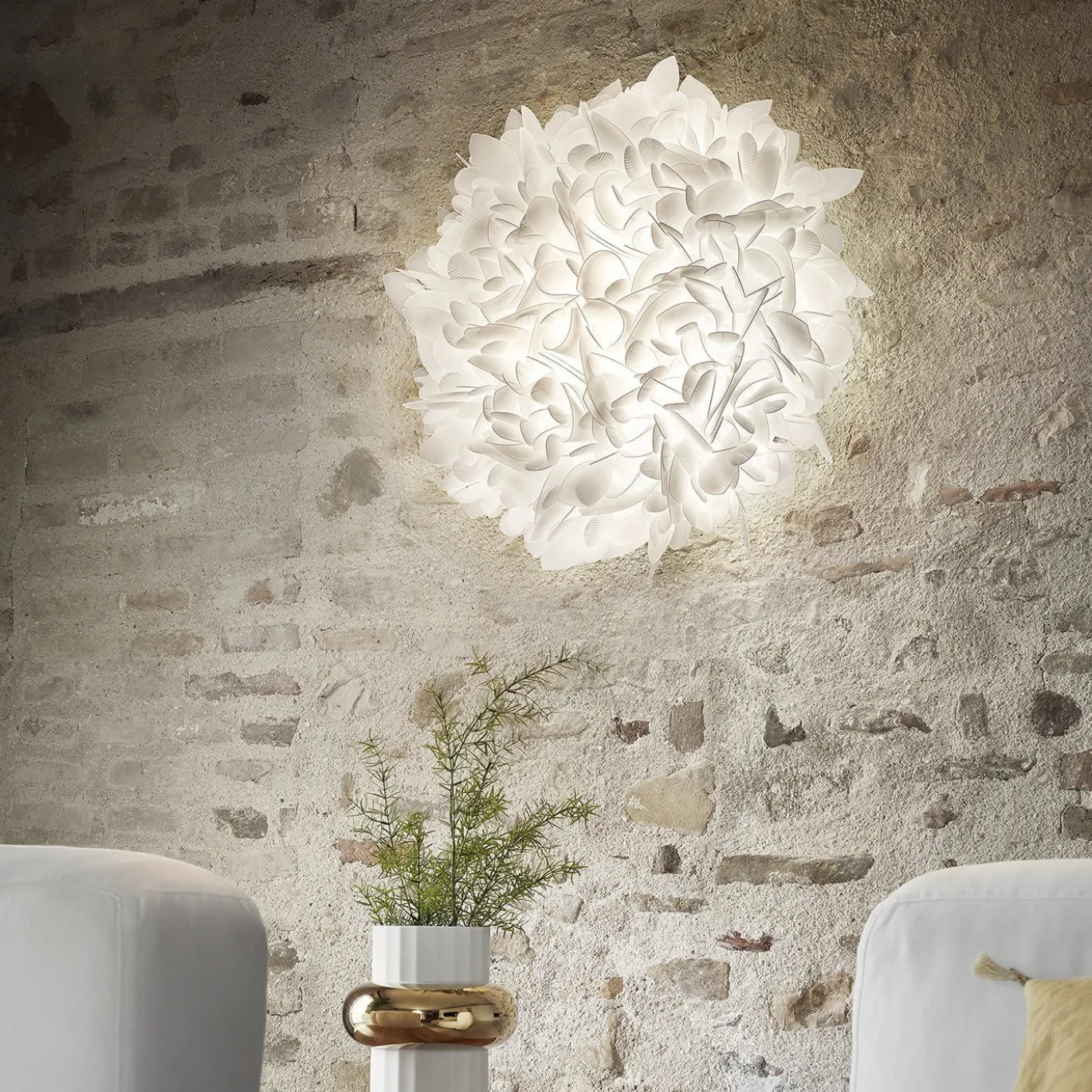 Applique/Plafoniera Veli Foliage Bianca