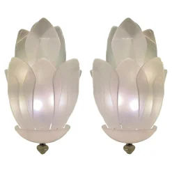 Appliques Floreali in Vetro Sabbiato Veneziano