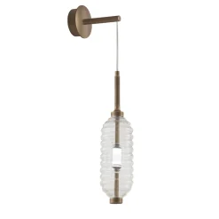 Applique Trinity 10 in Vetro Soffiato Trasparente e Bronzo di Mike Shilov