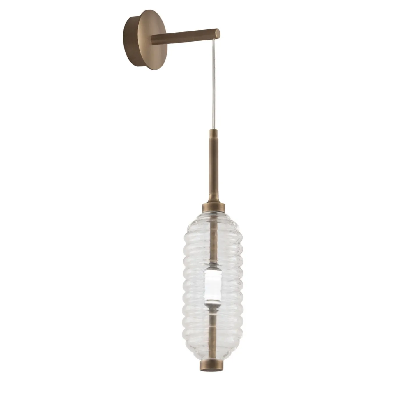 Applique Trinity 10 in Vetro Soffiato Trasparente e Bronzo di Mike Shilov