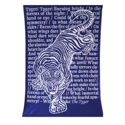 Arazzo/Coperta Tyger Blu in Cotone Biologico