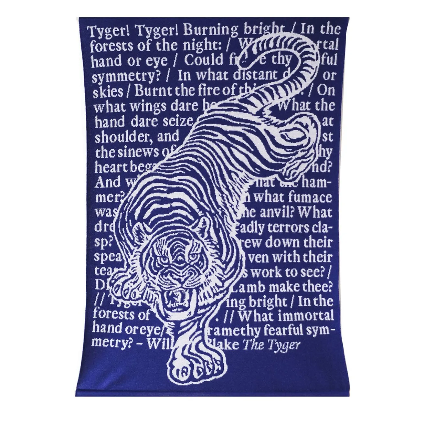Arazzo/Coperta Tyger Blu in Cotone Biologico
