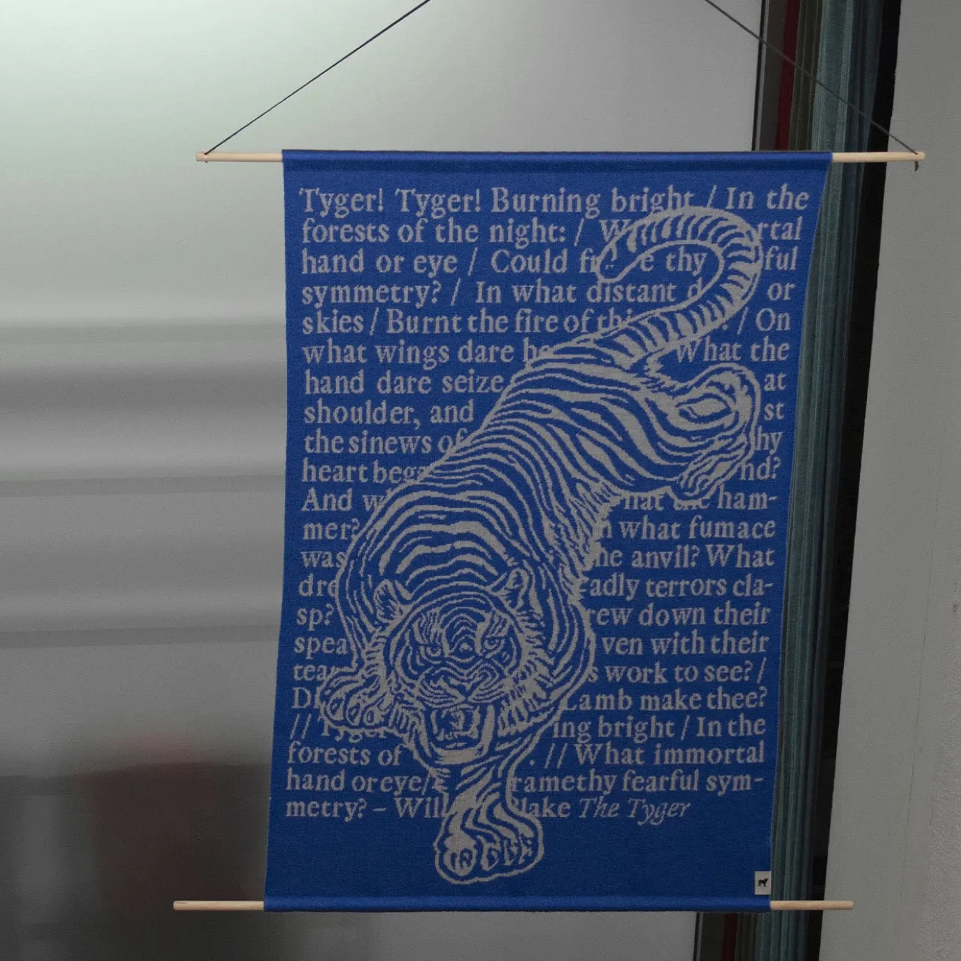 Arazzo/Coperta Tyger Blu in Cotone Biologico