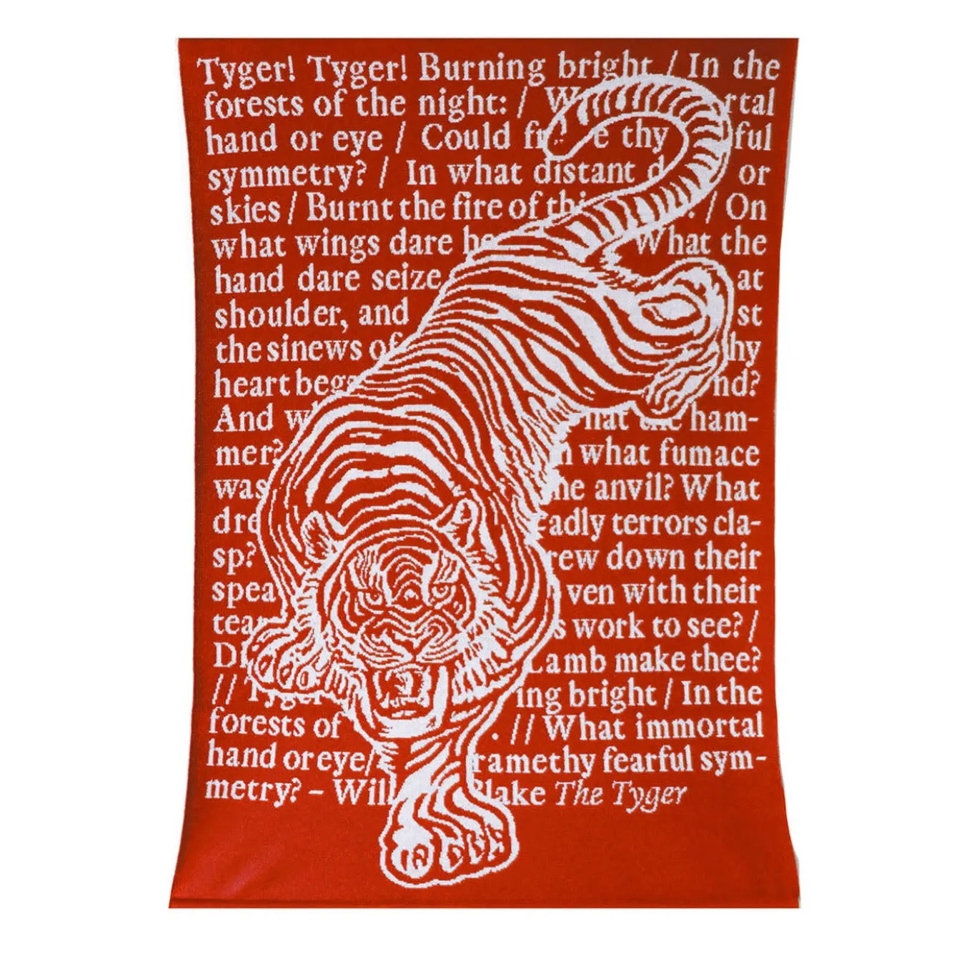 Arazzo/Coperta Tyger Rossa in Cotone Biologico