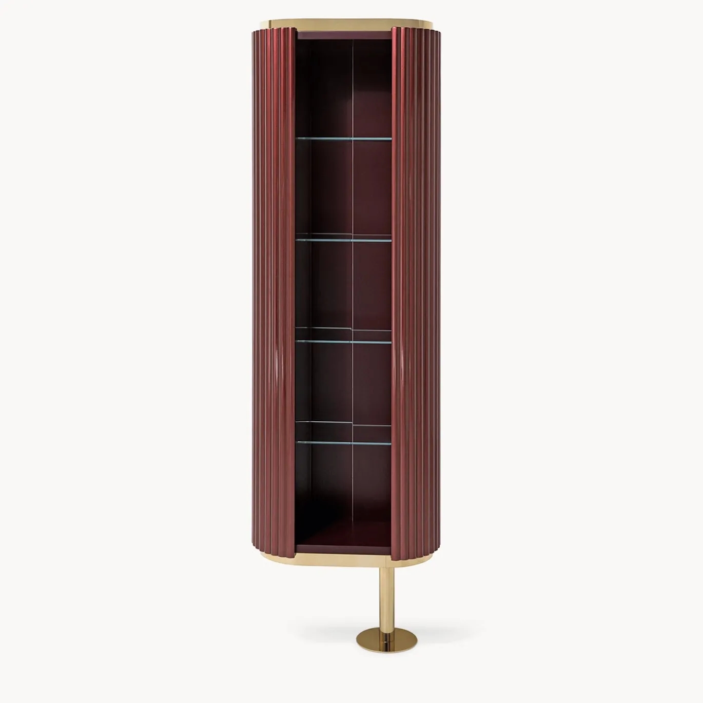 Archimede Colonna Rotante in Laccato Rosso per Toiletries