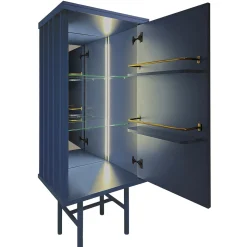 Armadietto MDF blu petrolio Curl