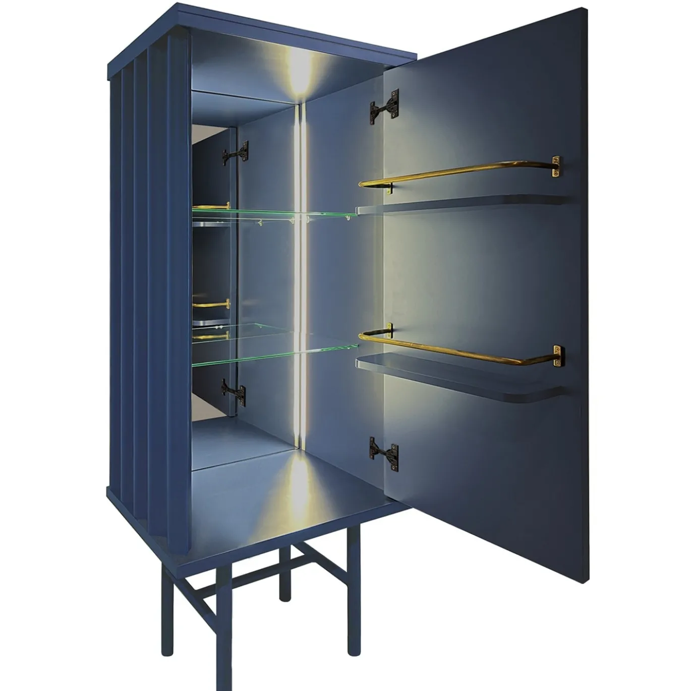 Armadietto MDF blu petrolio Curl