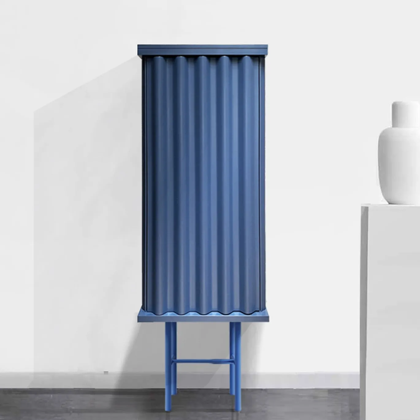 Armadietto MDF blu petrolio Curl