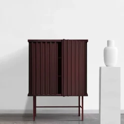 Armadio a 2 ante in MDF rosso vino Curl