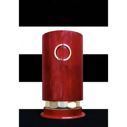 Armadio Bar Torre in pergamena rossa con dettagli in ottone