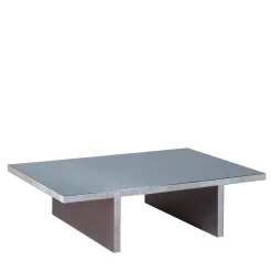 Arris Aluminum And Travertino Marble Coffee Table