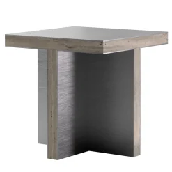 Arris Aluminum And Travertino Marble Side Table