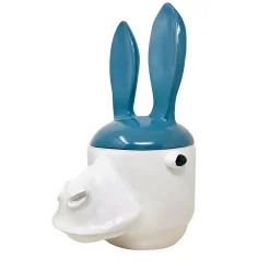 Asino Contenitore grande blu e bianco con coperchio