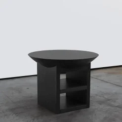 Atlante Black Walnut Wood Side Table