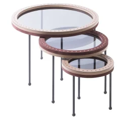 Augustus Stargate Set di 3 tavolini da salotto