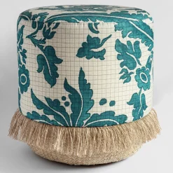 Base per cesto Candalù e pouf in tessuto Rubelli