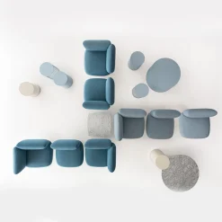 Bernard Poltroncina angolare blu chiaro