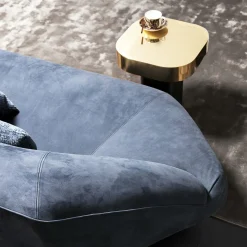 370 Bolid Divano di lusso in pelle blu Nabuk di Gianluigi Landoni