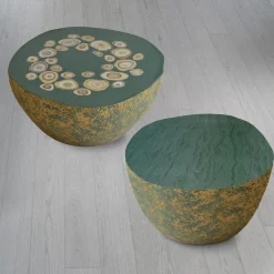 BonBon Tavolino irregolare dorato e verde #1