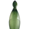Bottiglia decorativa alta in vetro di Murano verde