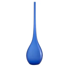 Bottiglia Decorativa Bolle a Goccia Blu in Vetro di Murano