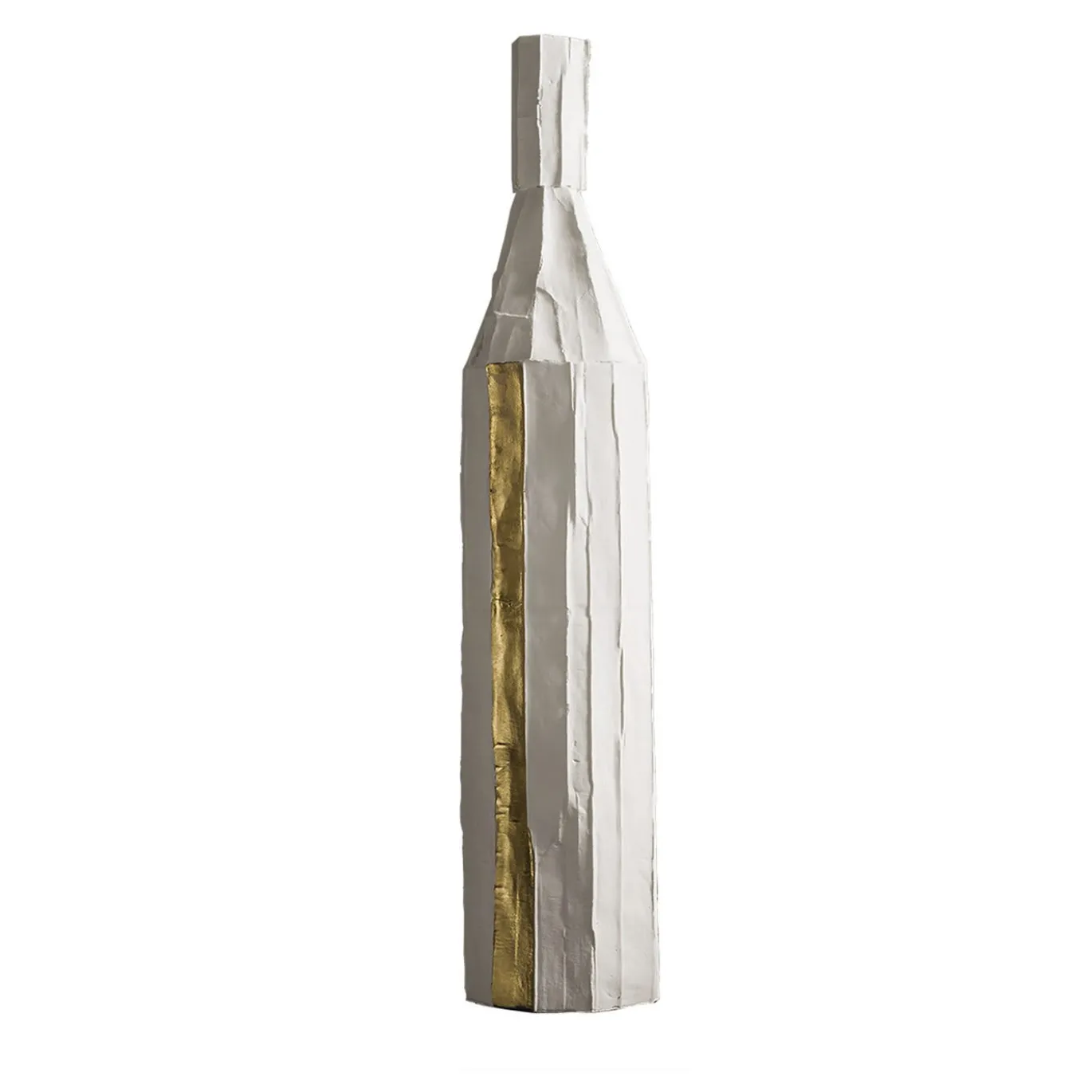 Bottiglia Decorativa Corteccia Bianca con Inserto Oro