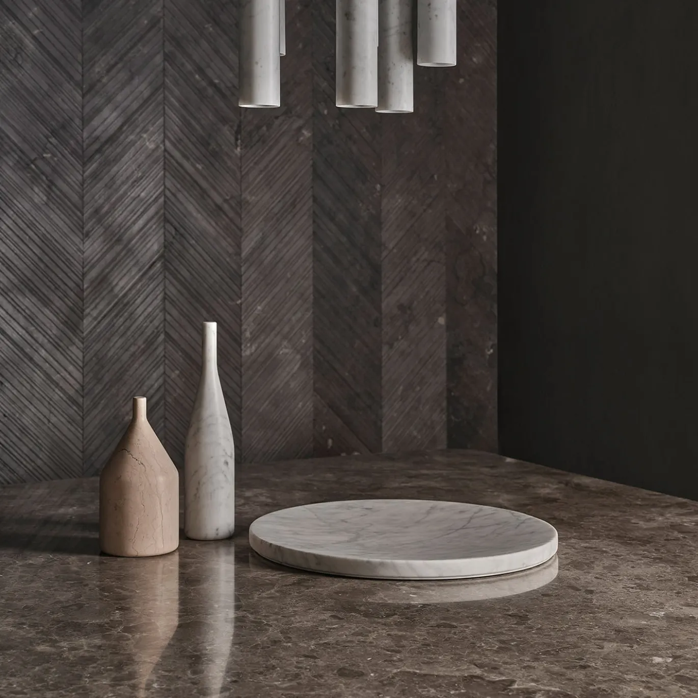 Bottiglia Decorativa Omaggio a Morandi in Marmo Bianco di Carrara