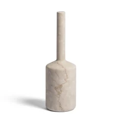 Bottiglia Decorativa Omaggio a Morandi Scultura in Marmo Botticino Bianco