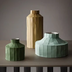 Bottiglia Decorativa Vaso FIDE Corteccia B4/Basilico in Ceramica Verde