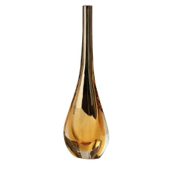 Bottiglia Decorativa Vaso Narciso Piccolo in Vetro di Murano Ambra