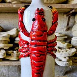 Bottiglia in Ceramica Policroma con Aragosta