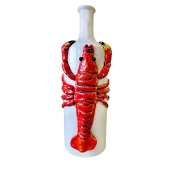 Bottiglia in Ceramica Policroma con Aragosta