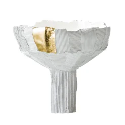 Bowl Anemone Cartoccio bianca con Inserto dorato