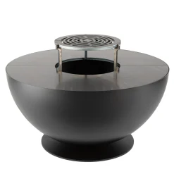 BQ157A Tulipano Barbecue Rotondo in Ferro Nero