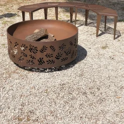 Braciere per Esterni Circolare Fotià F.5 Grande in Acciaio Corten
