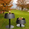 BR114N Braciere Lampada Bassa in Ferro Nero