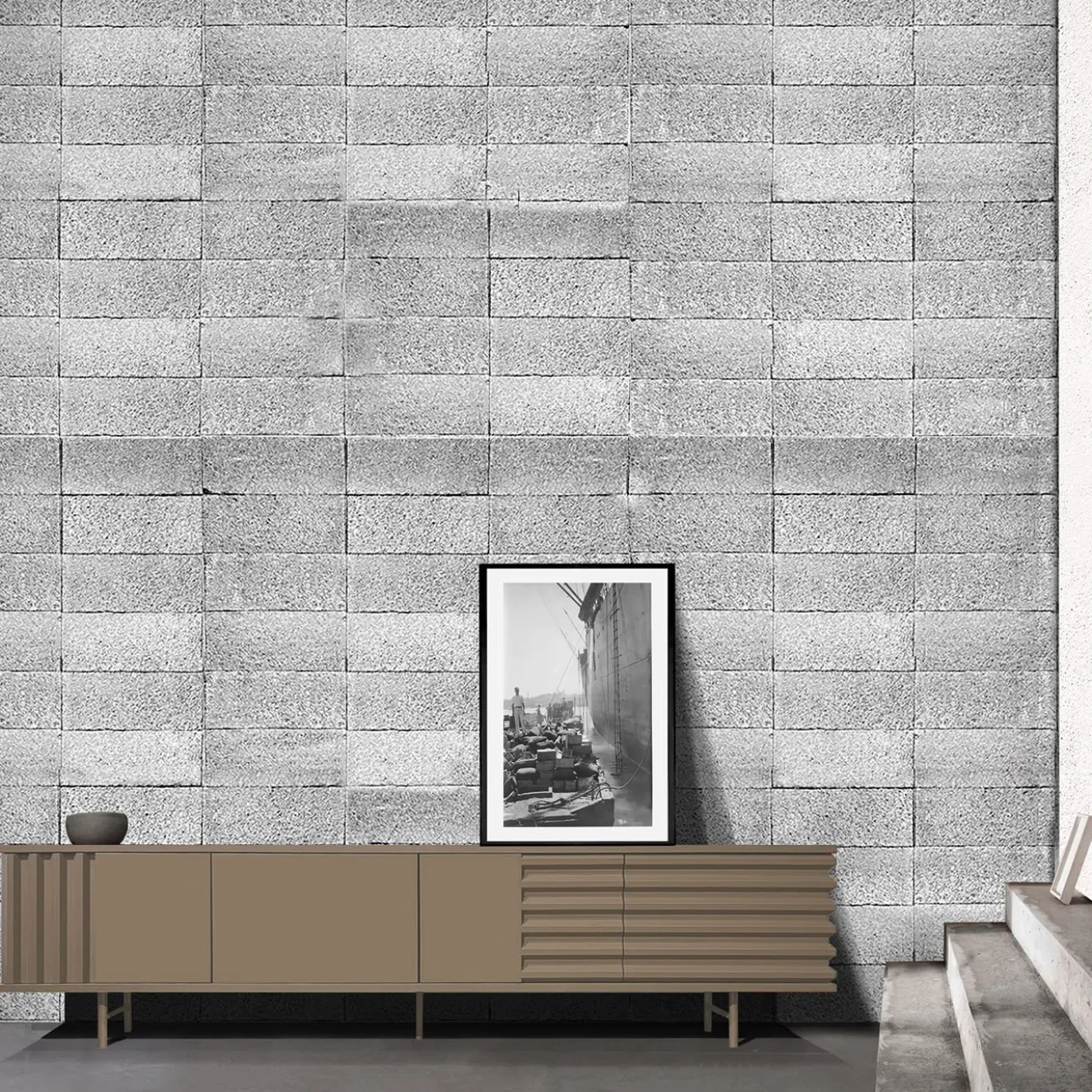 B-SIDE Credenza a 4 ante color beige sabbia