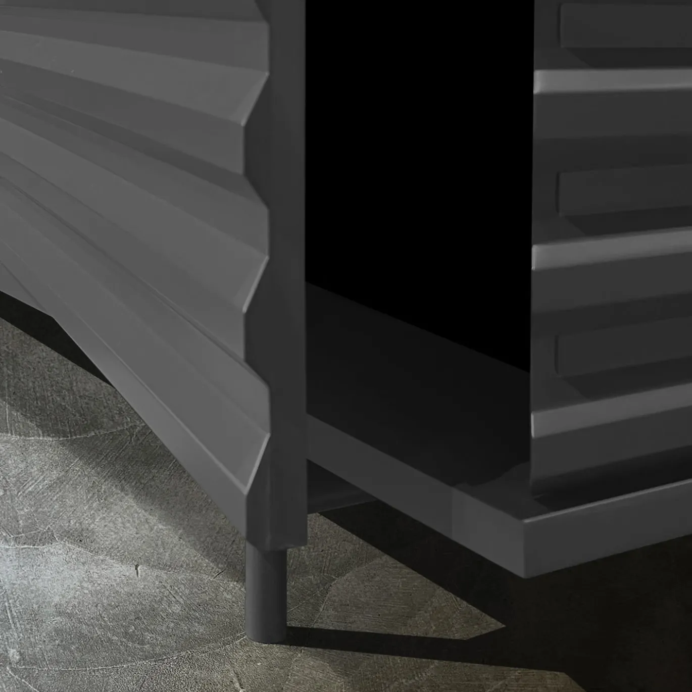 B-SIDE Credenza a 4 ante grigio ardesia