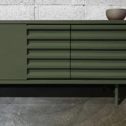 B-SIDE Credenza a 4 ante in MDF verde rosmarino