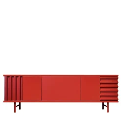 B-SIDE Credenza a 3 ante rosso fuoco