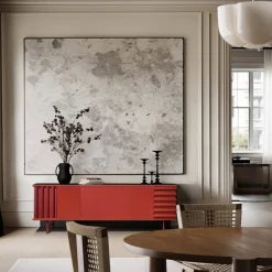 B-SIDE Credenza a 3 ante rosso fuoco