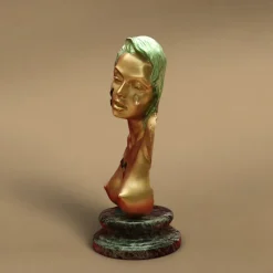 Busto Femminile in Bronzo con Pietre