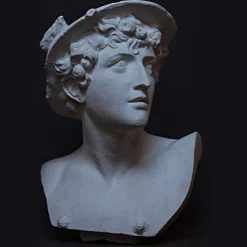Busto Mercurio in Gesso Bianco