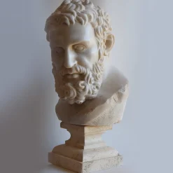 Busto Testa di Ercole in Marmo Bianco di Carrara