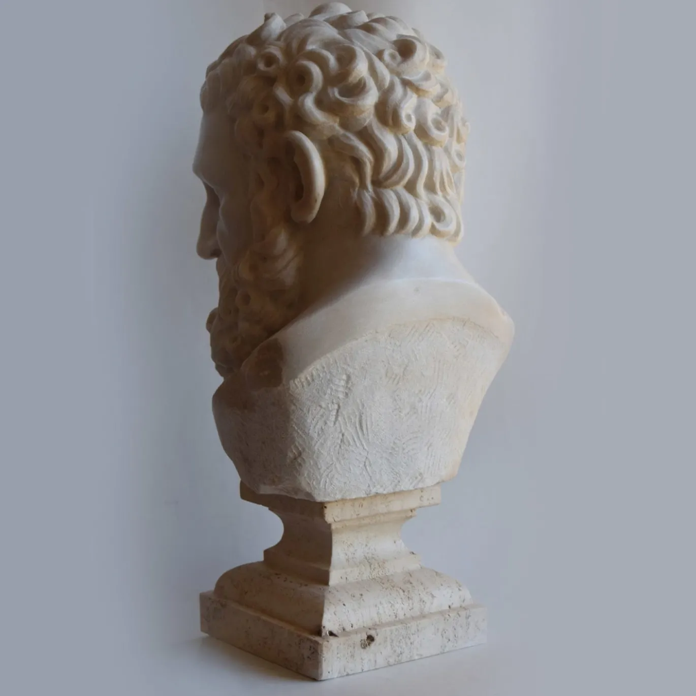 Busto Testa di Ercole in Marmo Bianco di Carrara