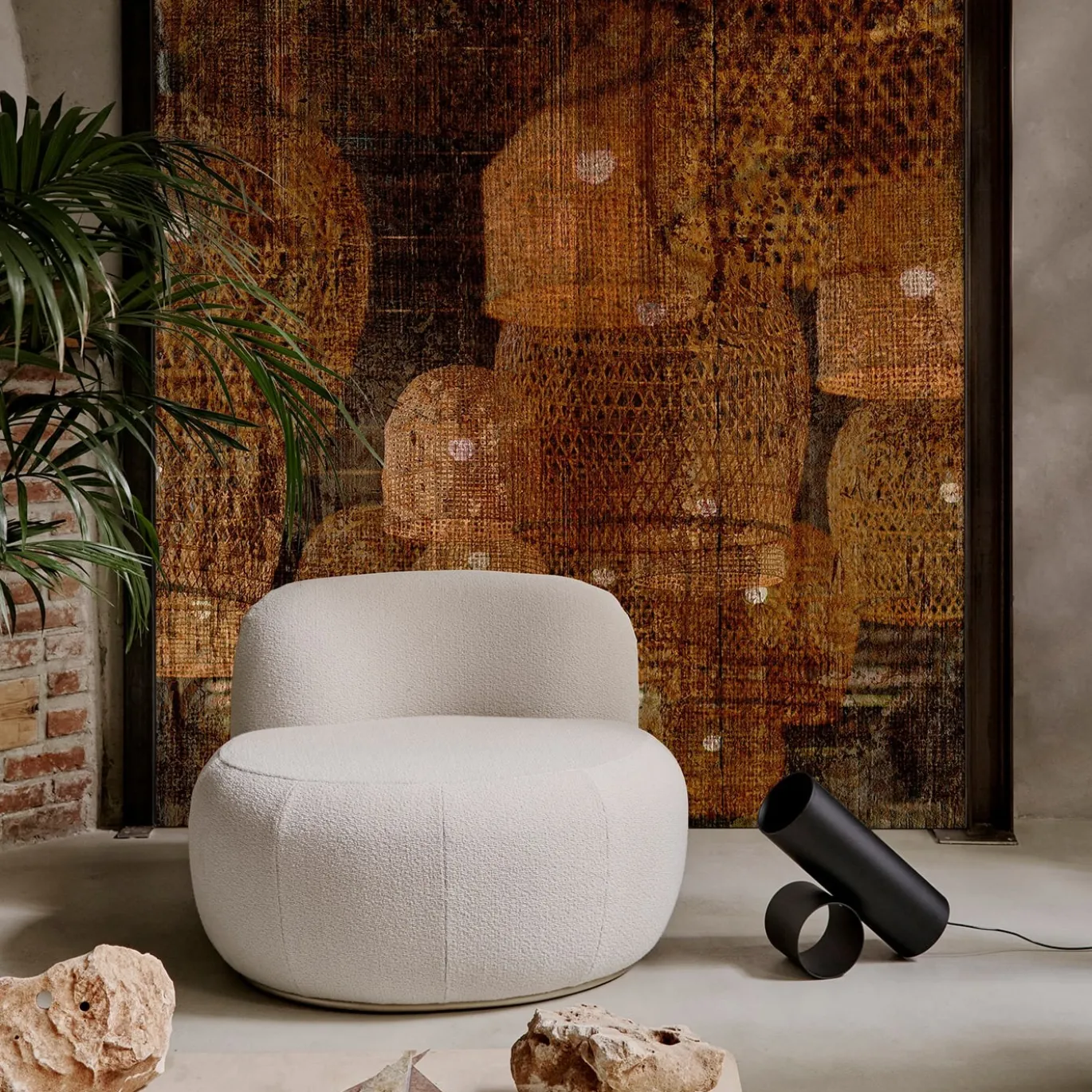 B15Z pearl bouclè armchair